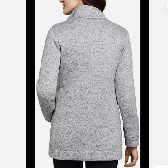 Lands' End Gray Herringbone Knit Jacket XS PETITE - Picture 7 of 11